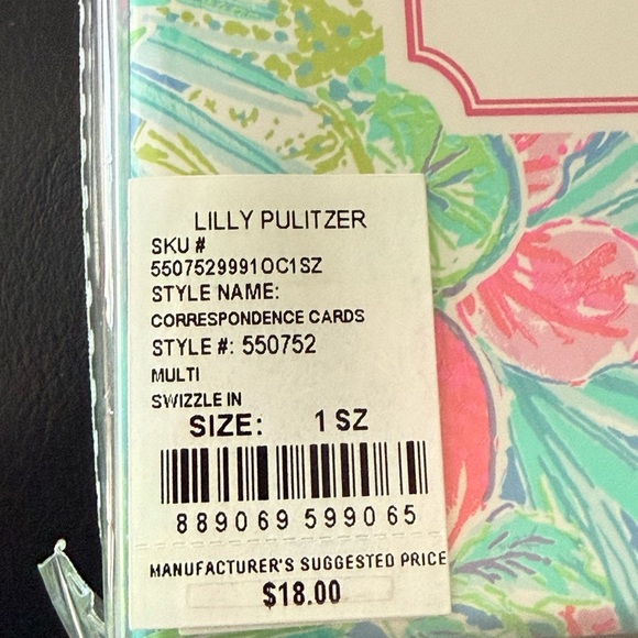 Lilly Pulitzer Tropical Gold Pineapple Cards set of 10 New in Box - Picture 3 of 3